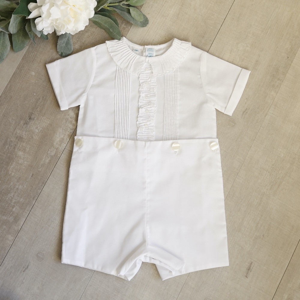 Heirloom Vintage White Ruffled Bobby Suit Feltman Brothers Ring Bearer NWT